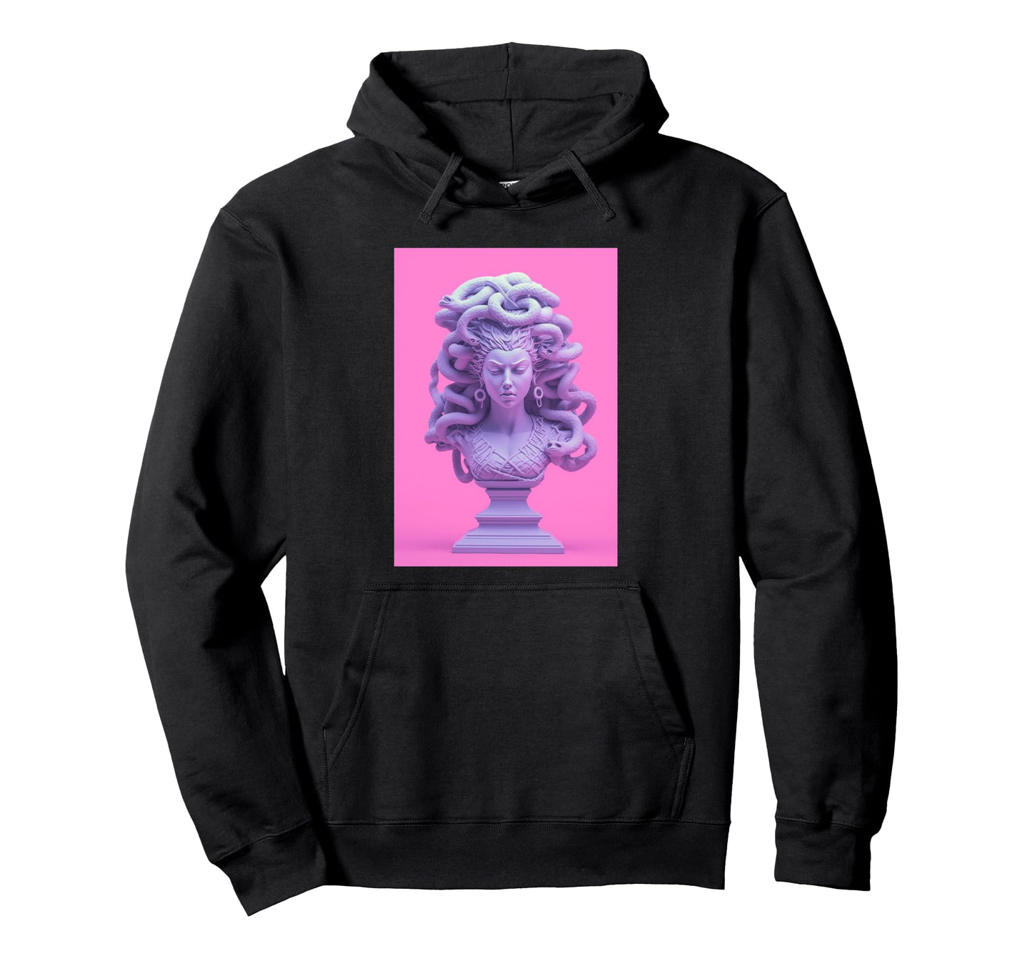 Vaporwave Medusa Statue Aesthetic Hoodie - Fun Novelty Design for Adults