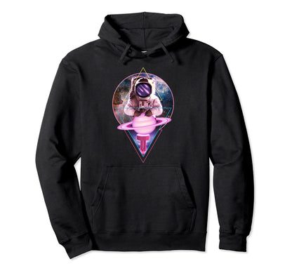 Astronaut Saturn Spinning Aesthetic Hoodie - Unique Graphic Men Women