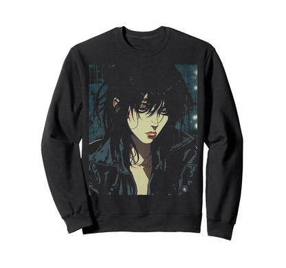 90S Sad Anime Aesthetic Goth Soft Sweatshirt - Trendy Graphic Men Women