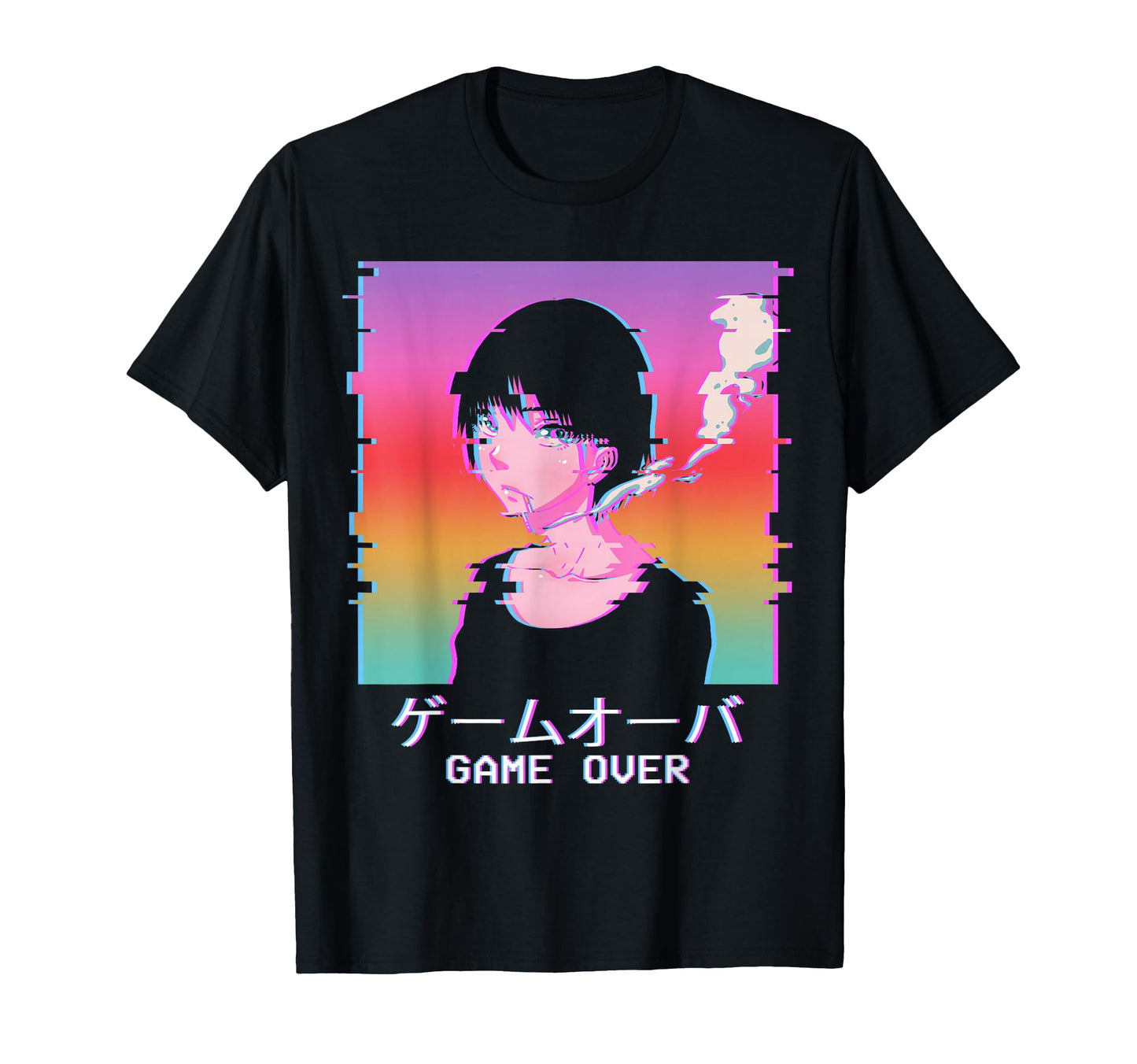 Game Over Sad Anime Waifu Japanese T-Shirt - Unique Graphic Unisex