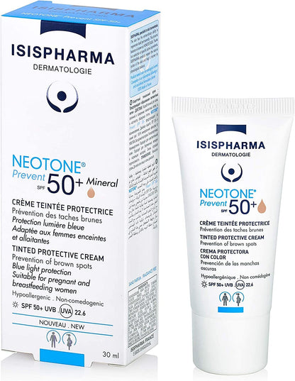 Isis Pharma Neotone SPF50+ Mineral Sunscreen - Tinted, Illuminating, Sensitive Skin Friendly