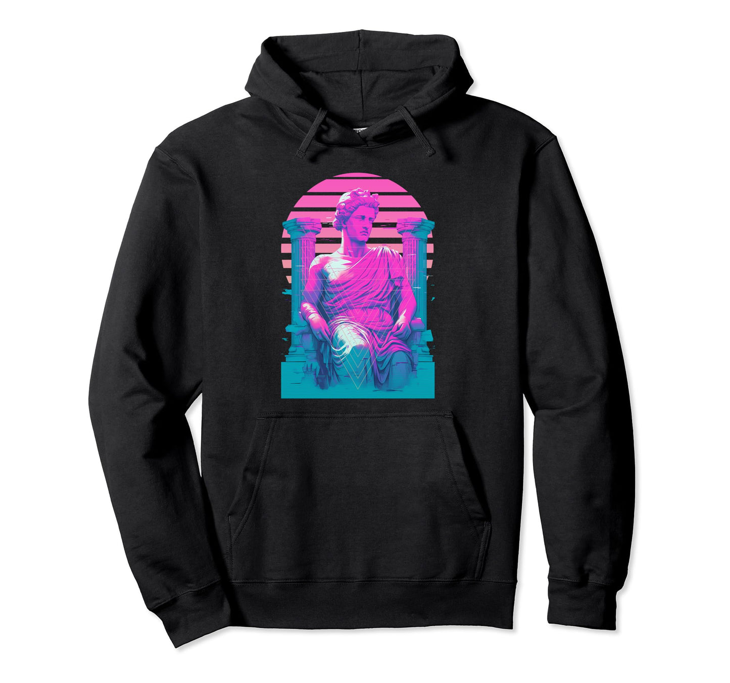Synthwave Vaporwave Aesthetic Greek God Hoodie - Trendy Graphic Unisex