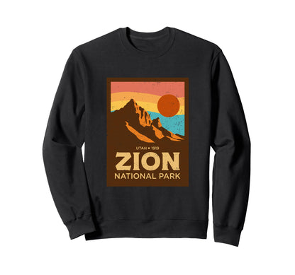 1980S Zion National Park Mountain Sweatshirt - Trendy Graphic Men Women