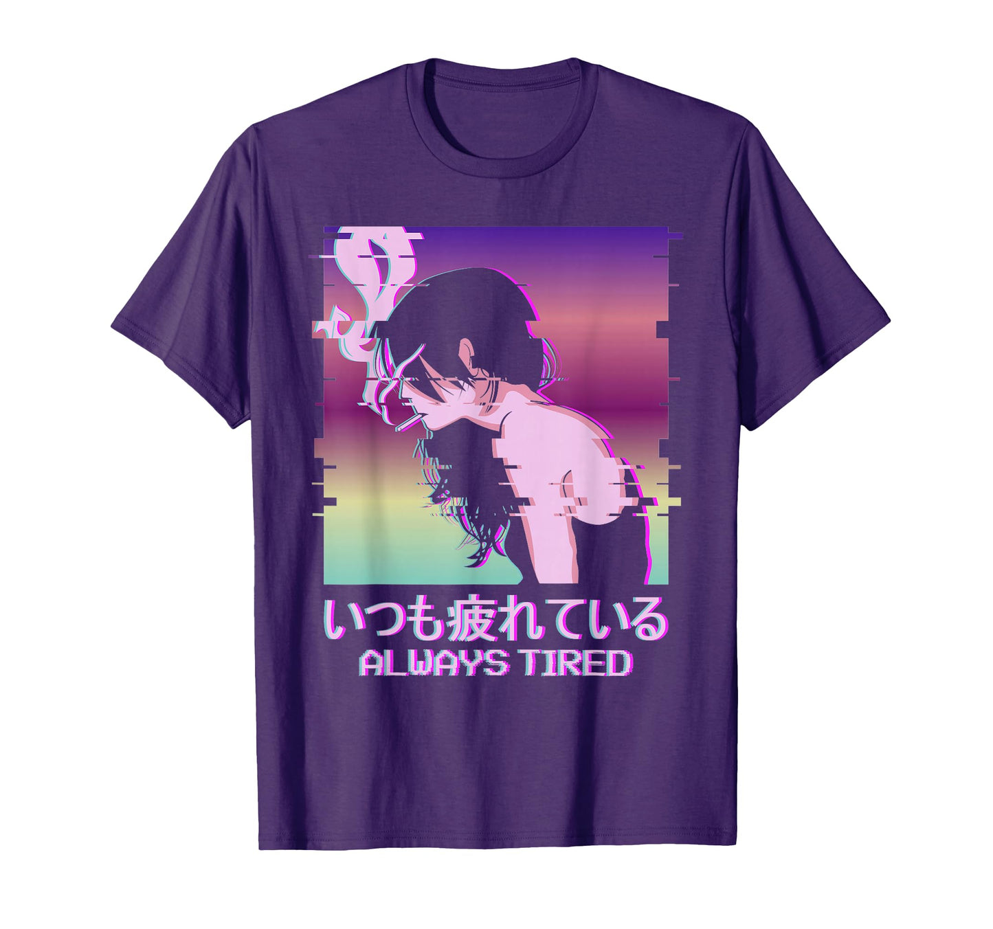 Always Tired Japan Vaporwave Old Indie T-Shirt - Unique Graphic for Adults