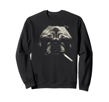 Smoking Dog Cigarette Meme 90S Grunge Sweatshirt - Novelty Apparel Unisex