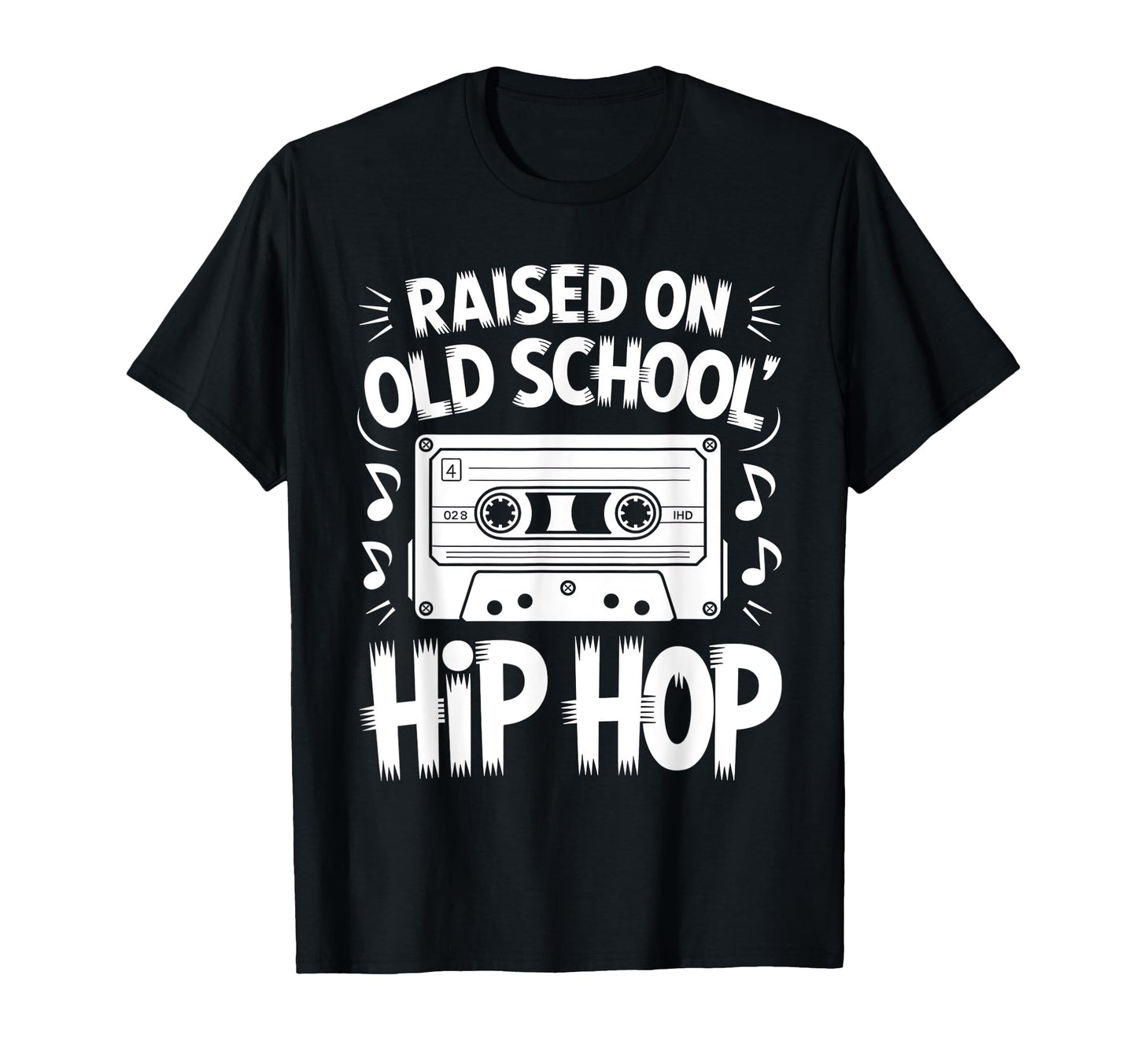 Raised Old School Hip Hop Cassette T-Shirt - Minimalist Print Men Women