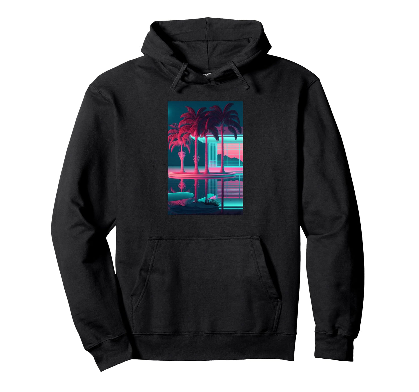 Vaporwave Aesthetic Trippy Tropical Hoodie - Minimalist Print Men Women