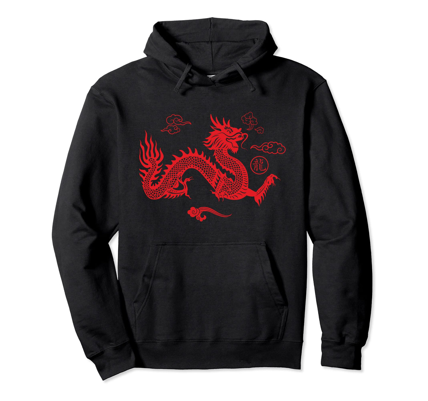 Red Japanese Dragon Aesthetic Grunge 90S Hoodie - Aesthetic Graphic Unisex