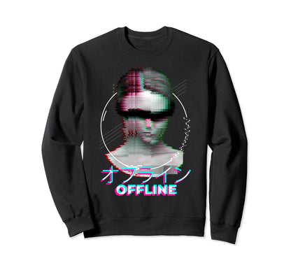 Japanese 90S Minimal Soft Grunge Sweatshirt - Minimalist Print Men Women