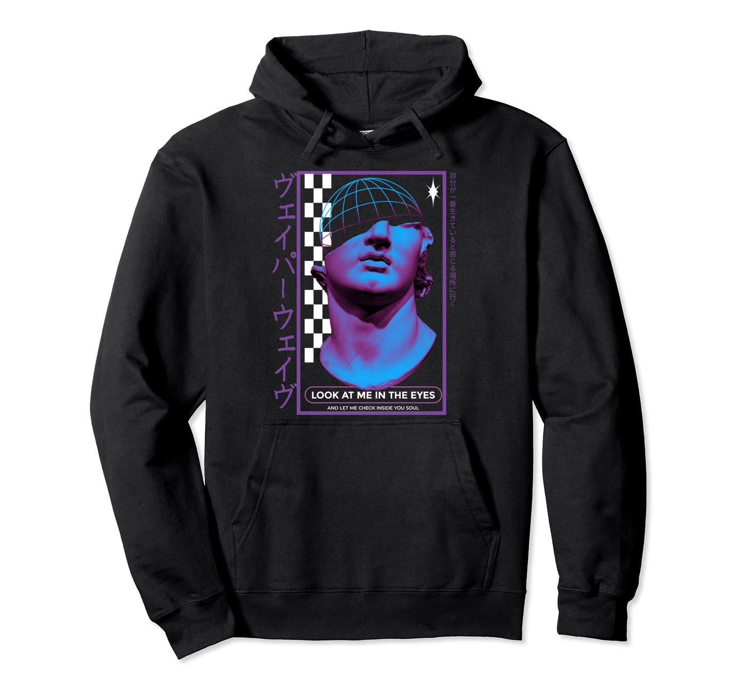 Vaporwave Statue Aesthetic Art Hoodie - Casual Everyday Wear for Adults