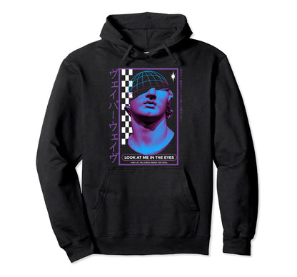 Vaporwave Statue Aesthetic Art Hoodie - Casual Everyday Wear for Adults
