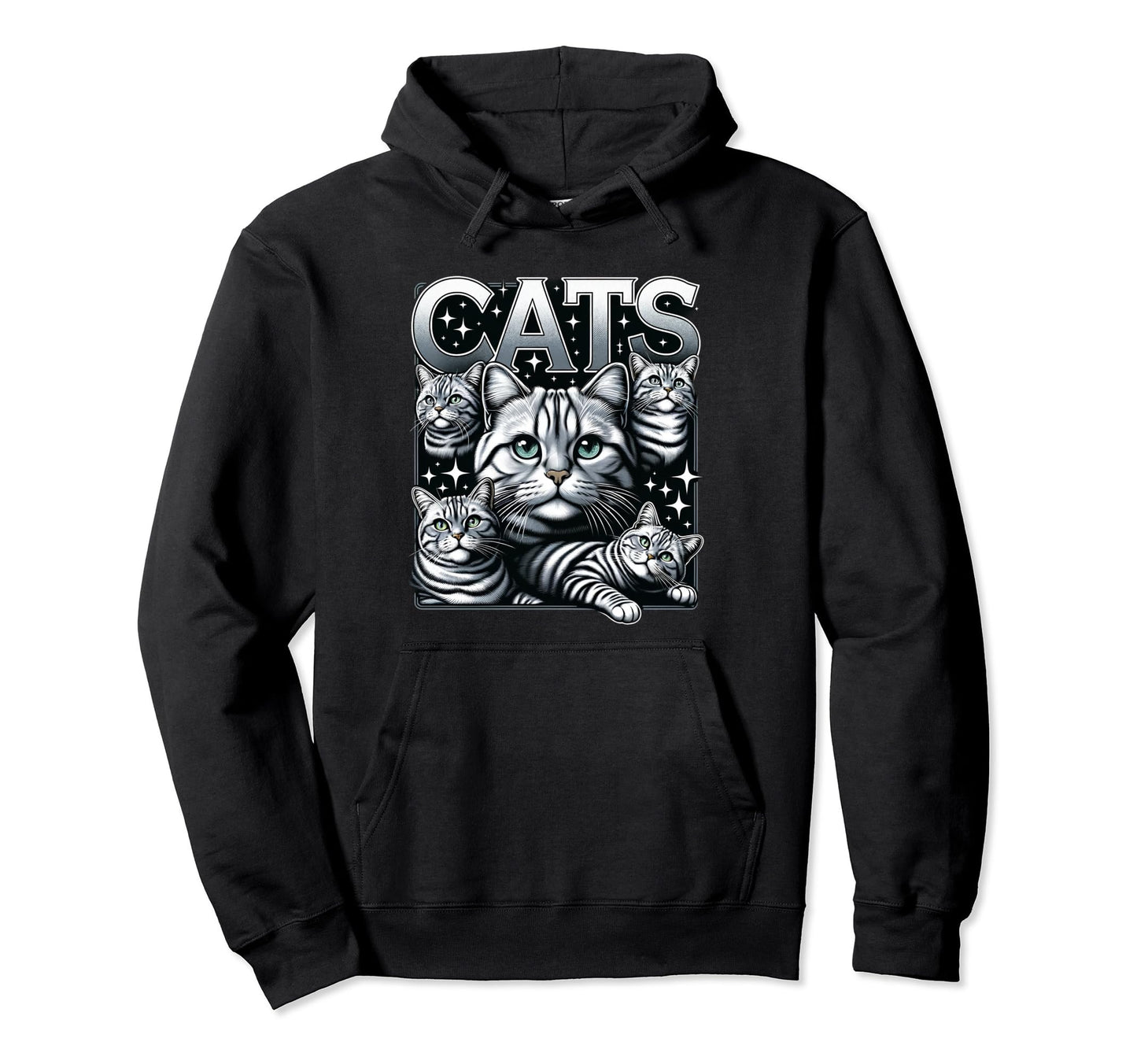 Cat Bootleg Grunge 90S Hoodie - Fun Novelty Design Unisex