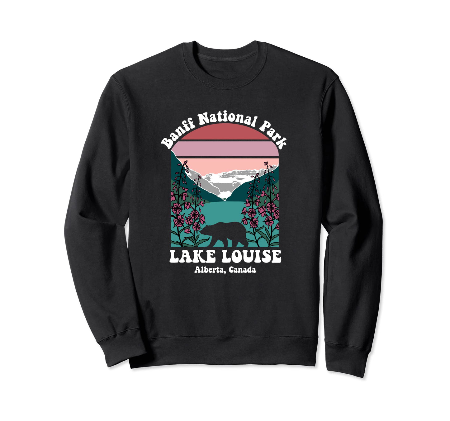 Banff National Park Lake Louise Floral Sweatshirt - Graphic Print Unisex
