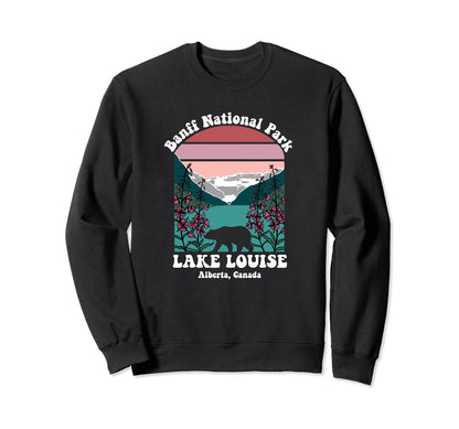 Banff National Park Lake Louise Floral Sweatshirt - Graphic Print Unisex