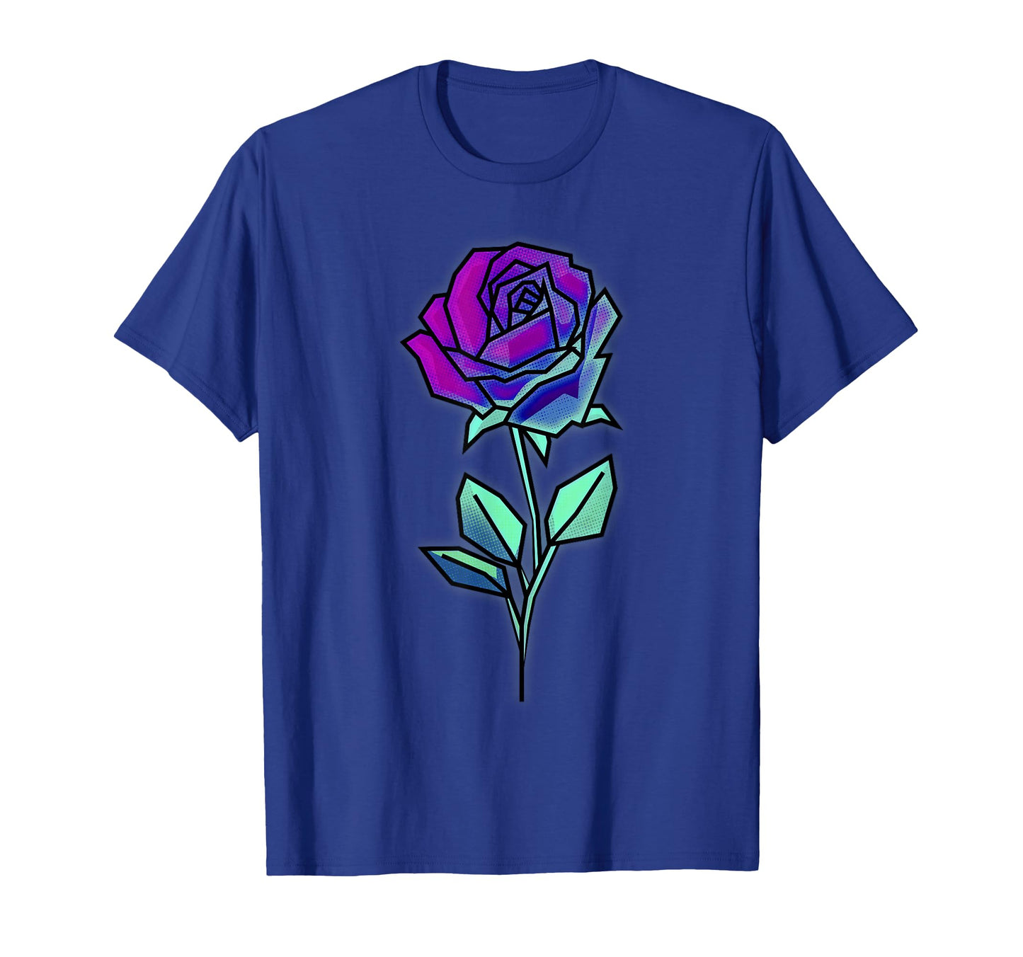Cyber Aesthetic Rose Futurism Vaporwave T-Shirt - Graphic Print Men Women
