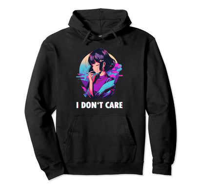 Aesthetic Vaporwave I Dont Care Hoodie - Aesthetic Graphic for Adults