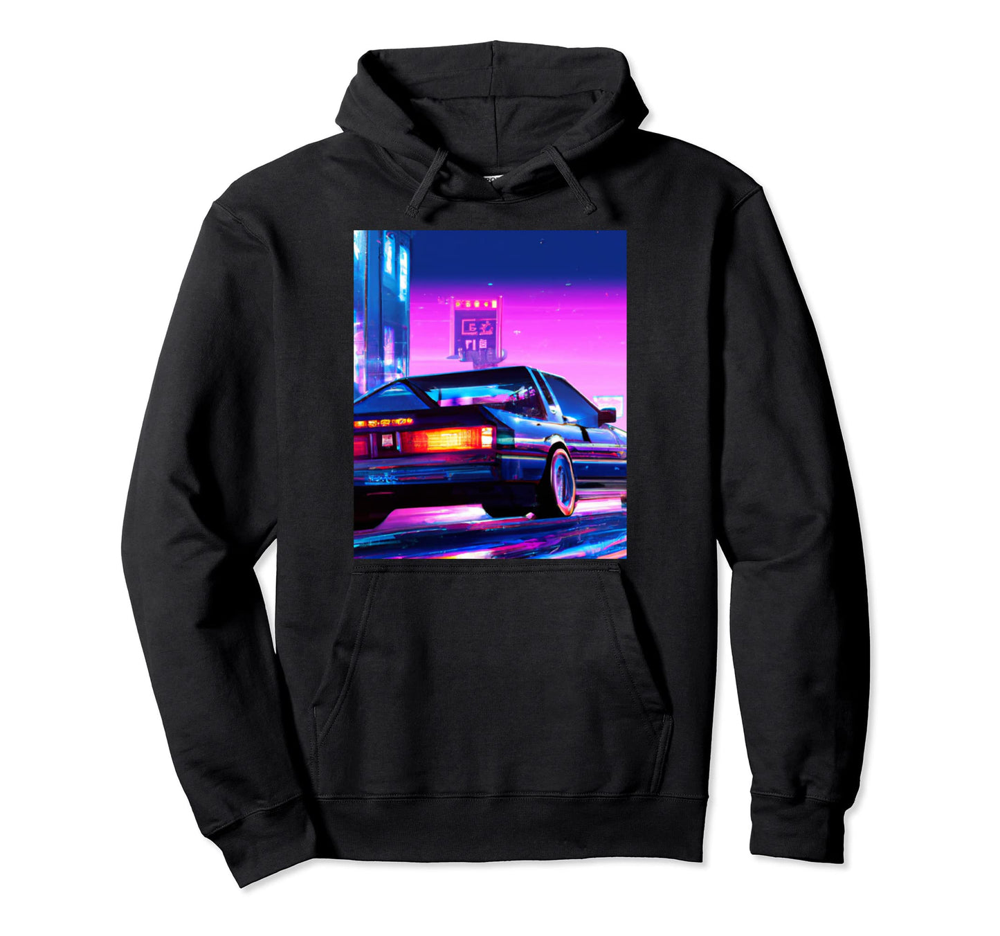Vaporwave Car Synthwave City Vaporwave Hoodie - Fun Novelty Design Unisex