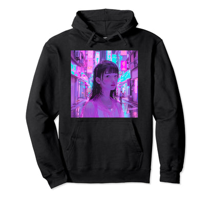 Aesthetic Vaporwave Japanese Hoodie - Minimalist Print for Adults
