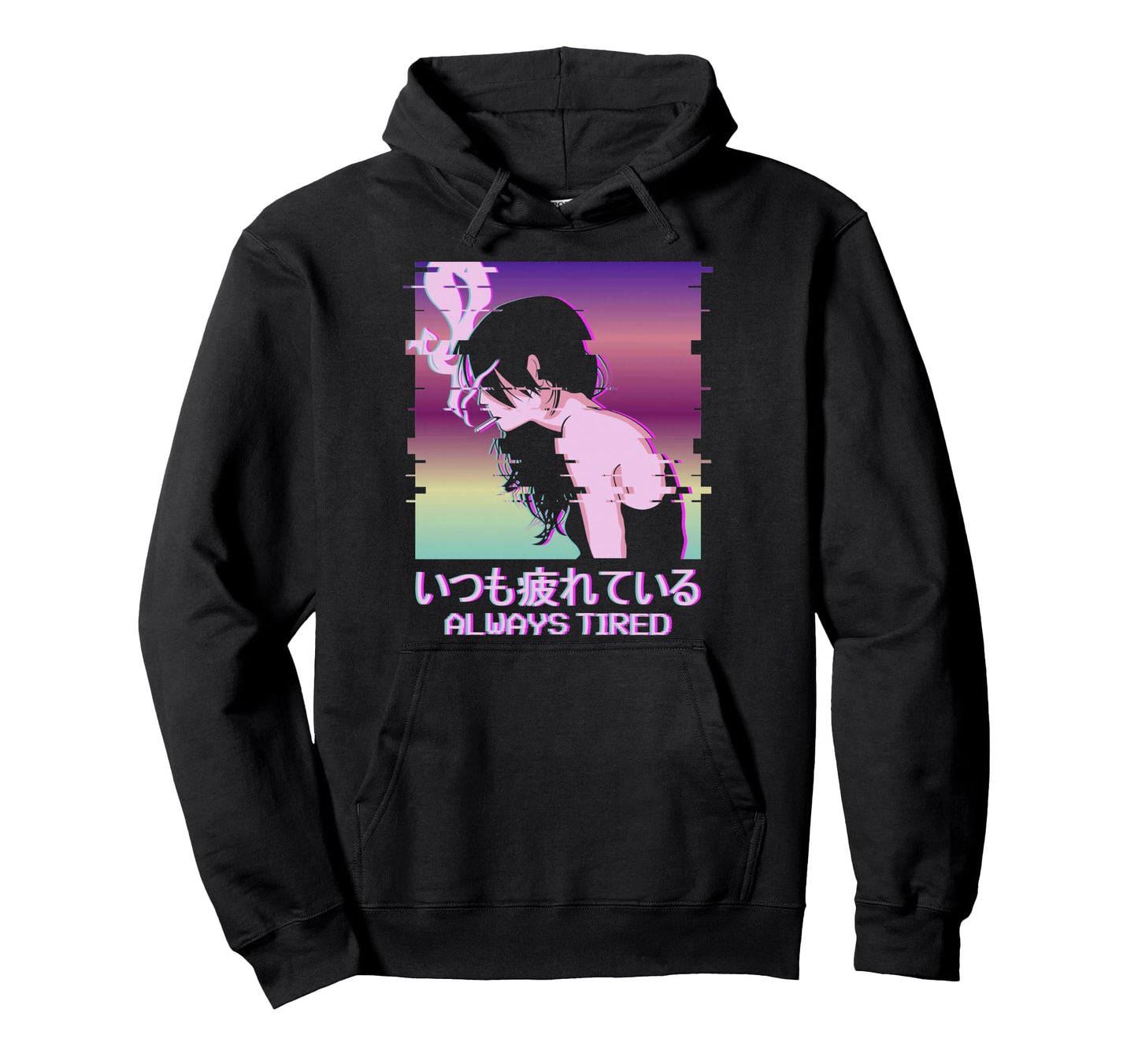 Always Tired Japan Vaporwave Old Indie Hoodie - Custom Art Print Unisex
