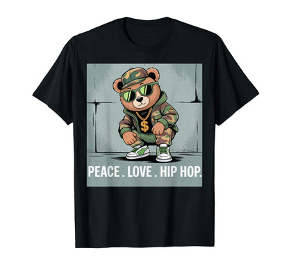 Camouflage Rapper Teddy Bear Camo 80S T-Shirt - Custom Art Print Unisex