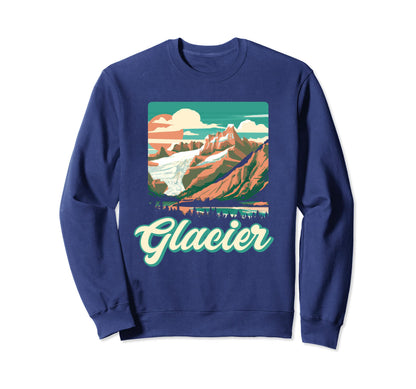 Glacier National Park Montana Sweatshirt - Minimalist Print Unisex
