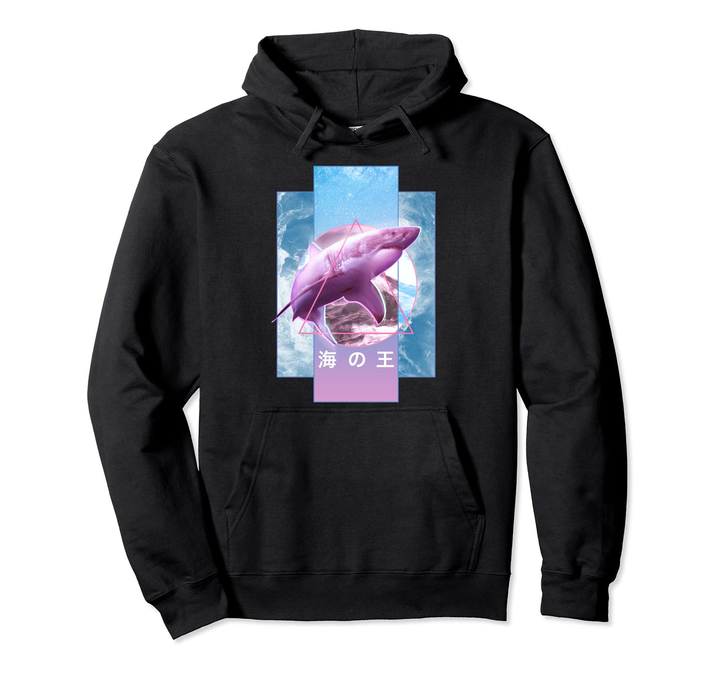 Vaporwave Shark 80S 90S Japanese Hoodie - Aesthetic Graphic for Adults