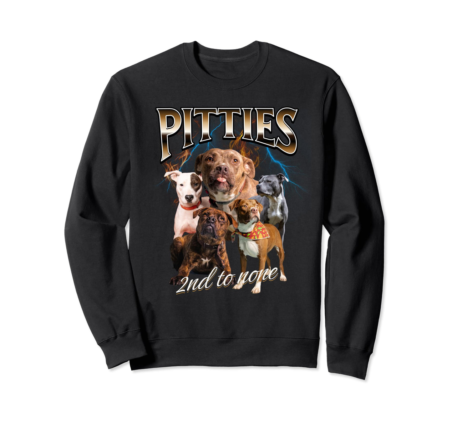 Pit Bull Lovers 90S Grunge Pittie Sweatshirt - Novelty Apparel Men Women