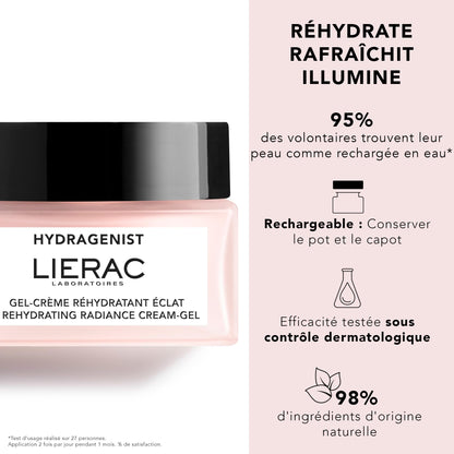 Lierac Hydragenist Moisturizing Cream-Gel for Mixed Skin - Natural, Hydrating, Sensitive Skin Friendly