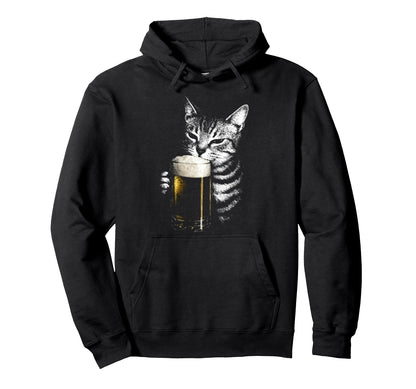 Cat Beer Y2K 90S Funny Cat Beer Hoodie - Fun Novelty Design Men Women