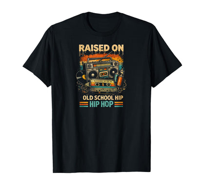 Raised Old School Hip Hip Hop T-Shirt - Custom Art Print for Adults