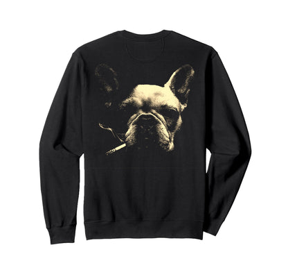 French Bulldog Smoking Cigarette Meme Sweatshirt - Streetwear Style Unisex