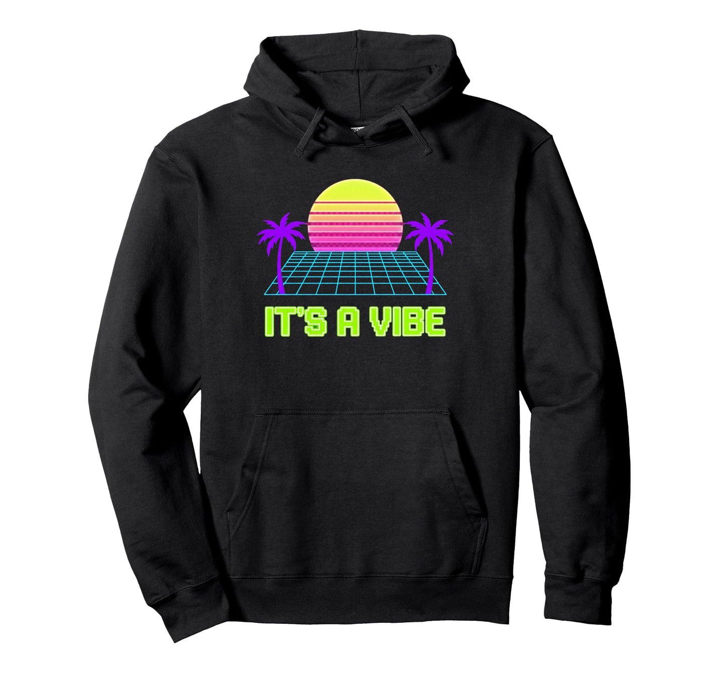 Its Vibe Vaporwave 80S Aesthetic Sunset Hoodie - Unique Graphic Unisex