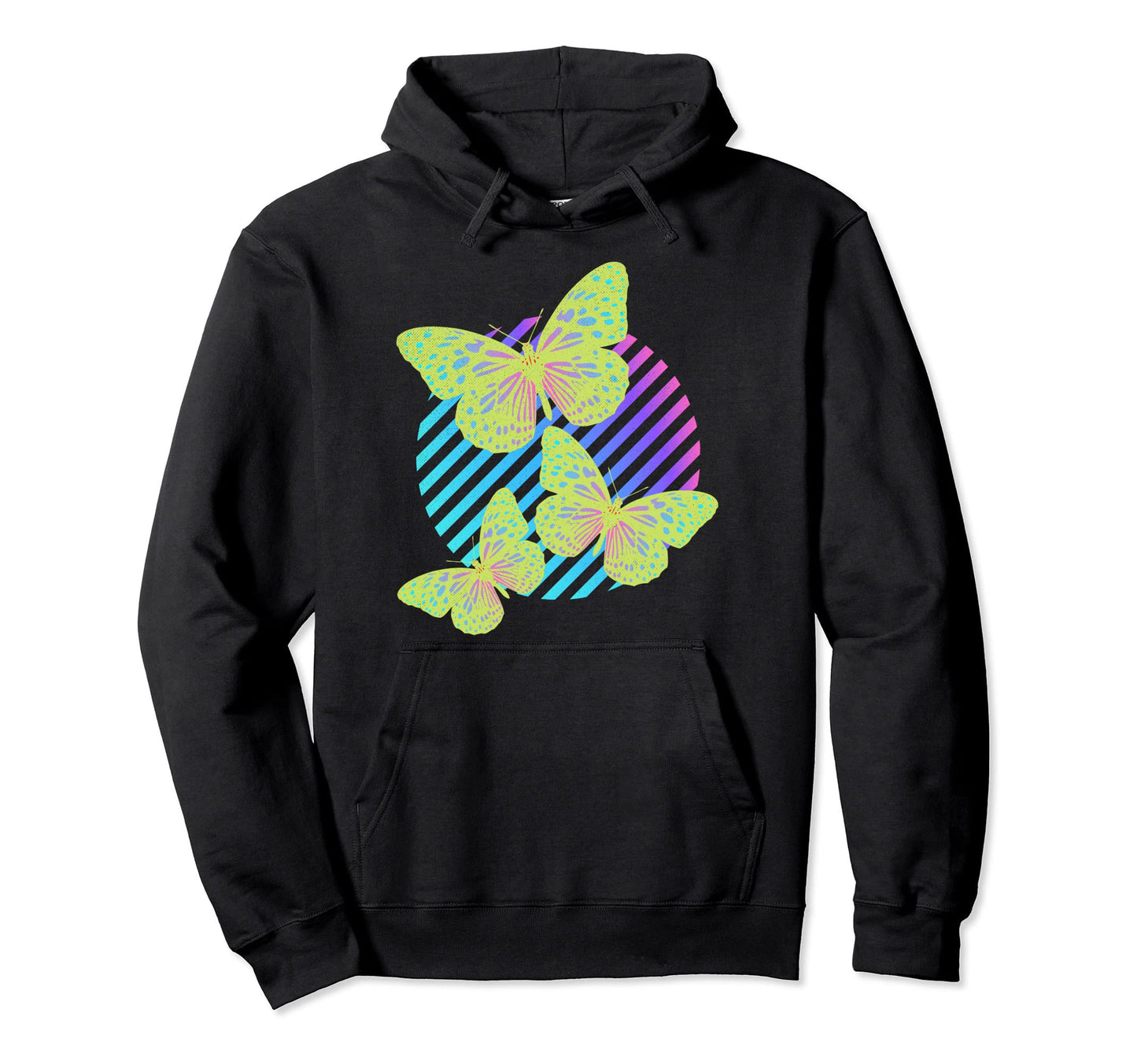 Psychedelic Butterfly Vaporwave Nostalgia Hoodie - Streetwear Style Unisex