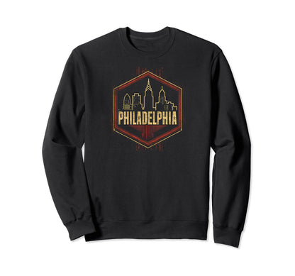 Philadelphia Grit 90S Grunge Sweatshirt - Custom Art Print Unisex