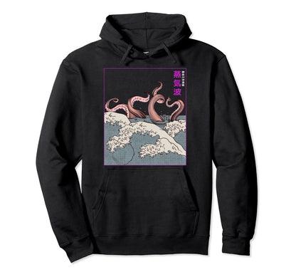 Kanagawa Wave Japan Vaporwave Hoodie - Custom Art Print for Adults