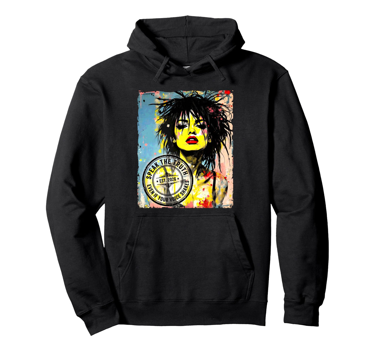 Punk Colorful Pop Art 90S Graffiti Hoodie - Graphic Print for Adults
