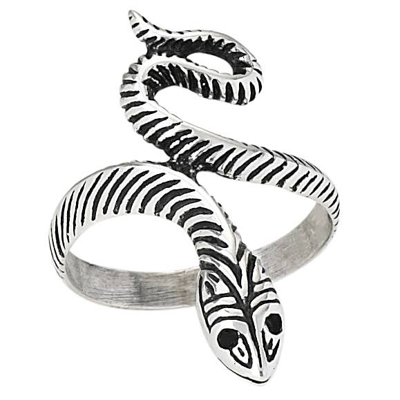 Serpentine Sterling Silver Ring - 6