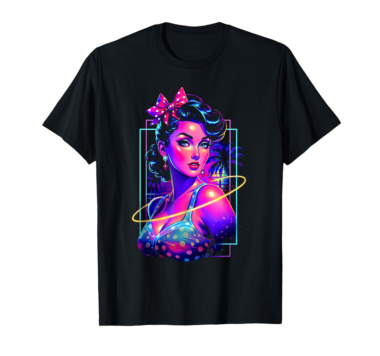 Hot Pinup Pop Art 50S Punk Vaporwave T-Shirt - Custom Art Print Men Women