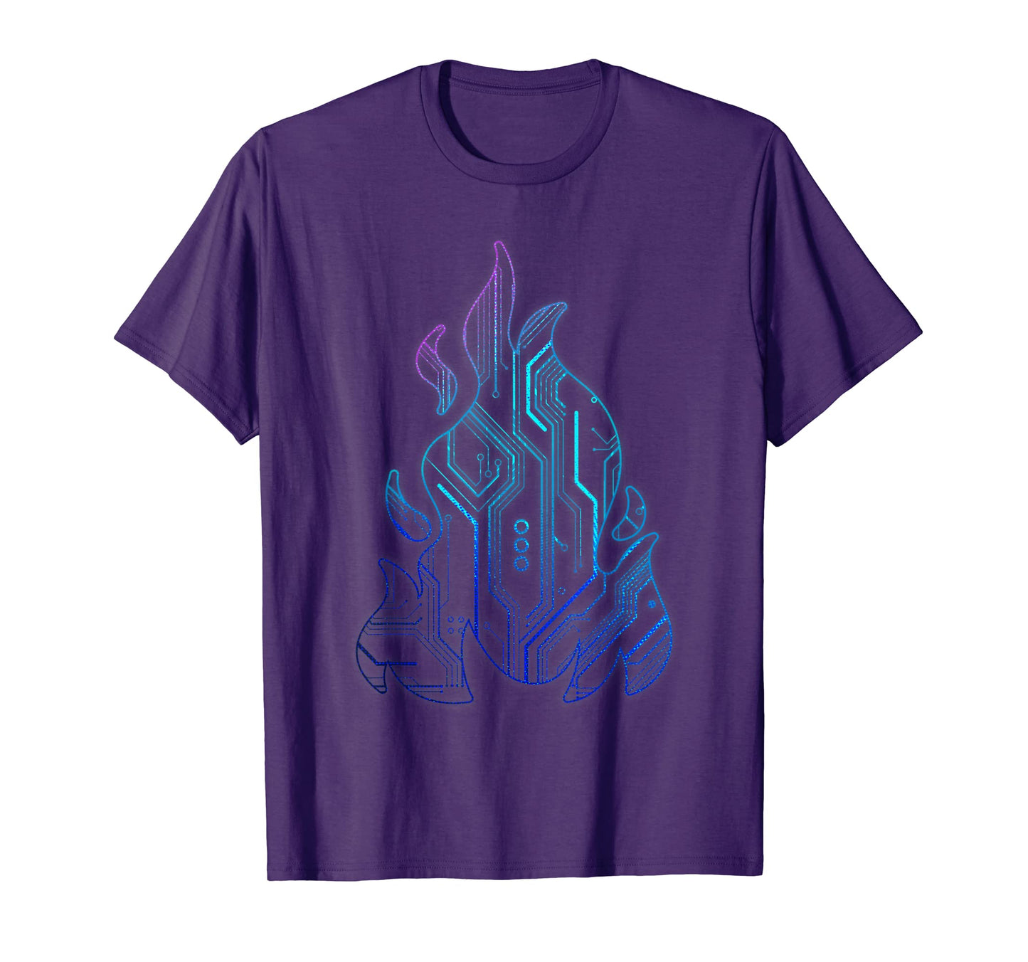 Cyber Aesthetic Flame Futurism T-Shirt - Graphic Print for Adults