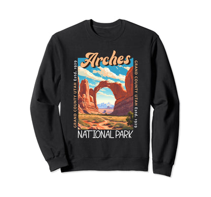 Arches National Park Utah Distressed Sweatshirt - Trendy Graphic Unisex