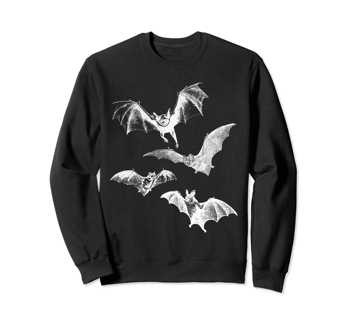Grunge 90S Flying Bats Novelty Sweatshirt - Custom Art Print Men Women