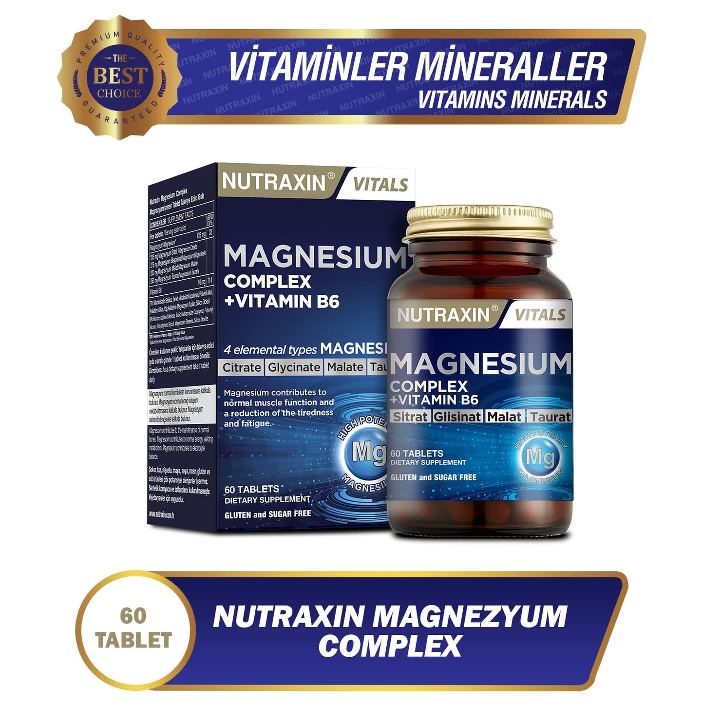Nutraxin Multi Mineral Complex 60 Tablets - Dietary Supplement for Mineral Deficiency Support & Overall Health