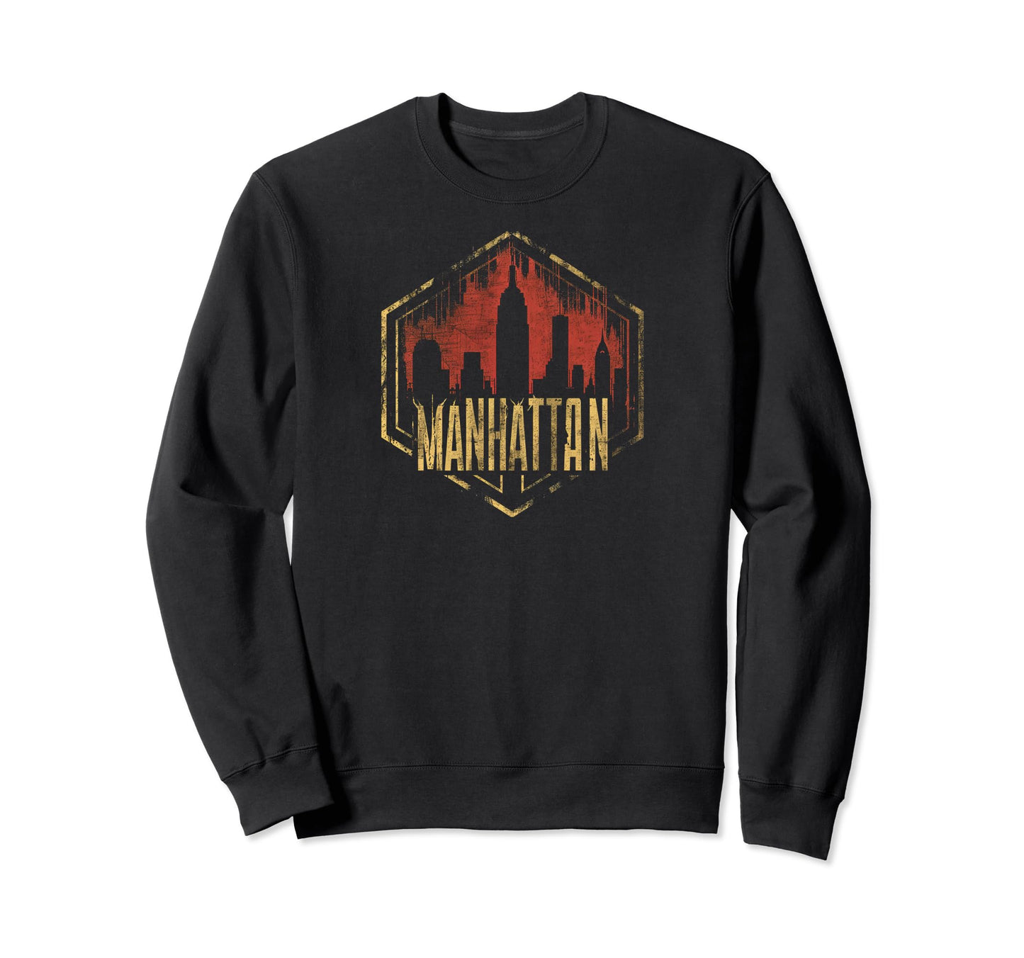 Manhattan Grit 90S Grunge Sweatshirt - Casual Everyday Wear Unisex