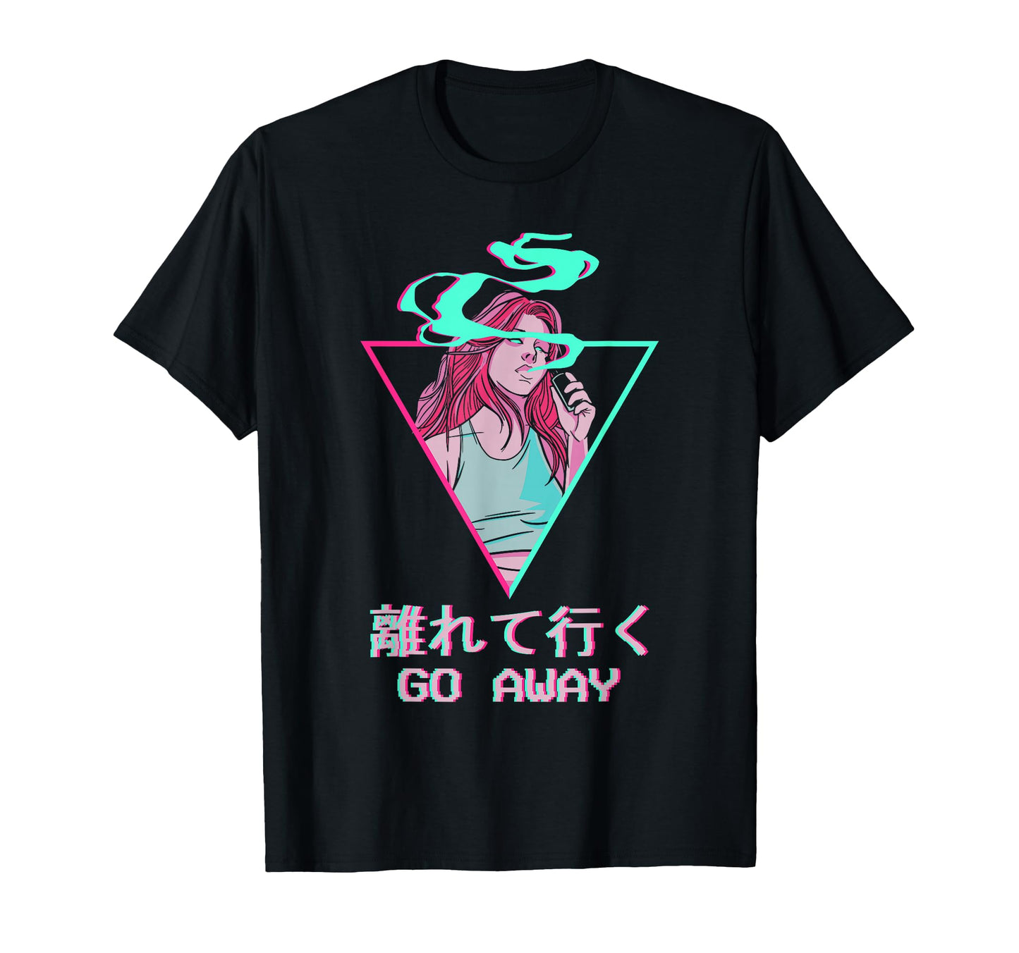 Go Away Japanese Otaku Anime Vaporwave T-Shirt - Streetwear Style Unisex