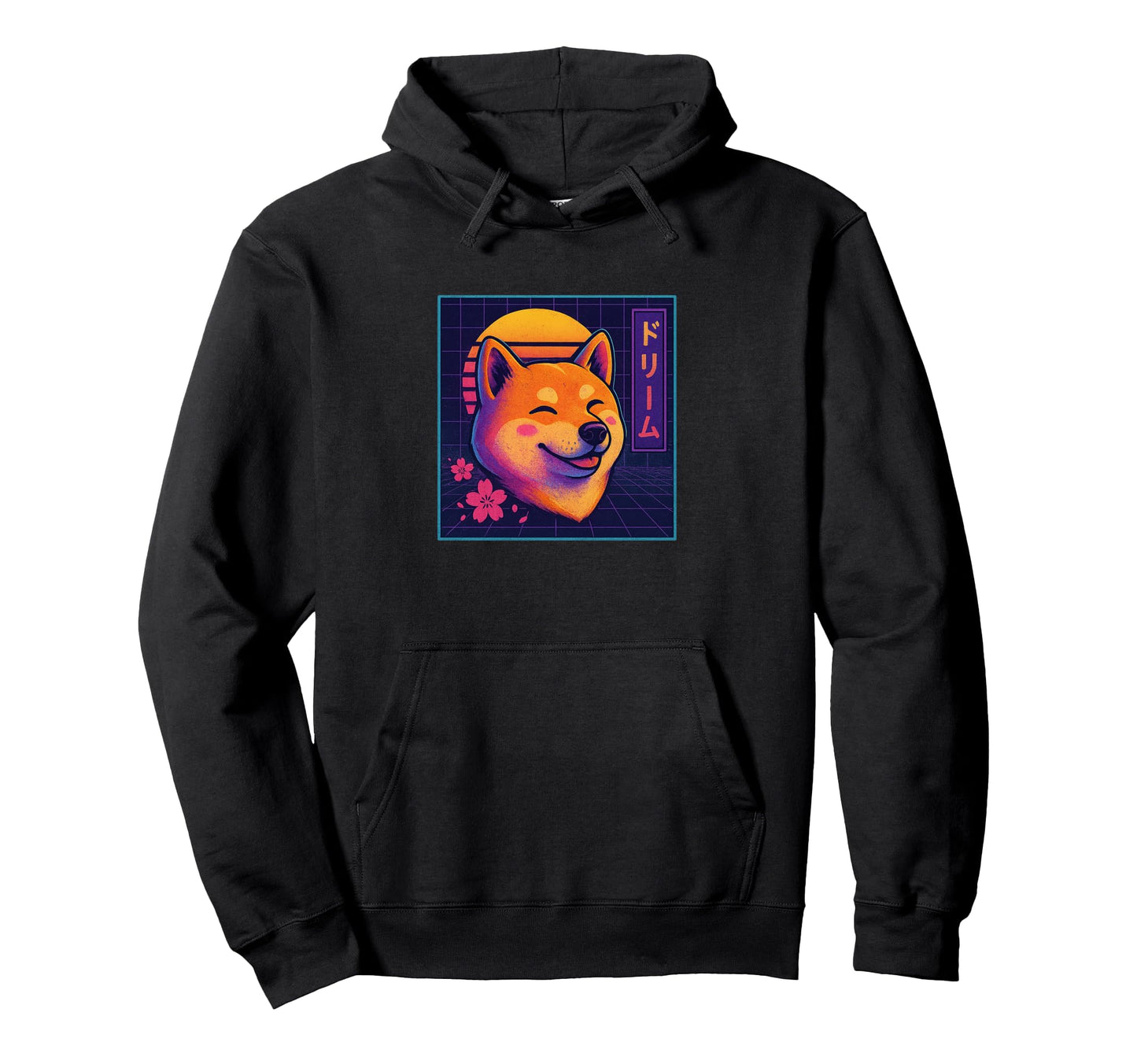 Shiba Dreams Japanese Blossom Hoodie - Casual Everyday Wear for Adults