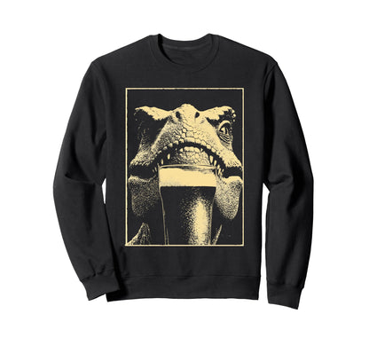 St Patricks Day T Rex Dinosaur Sweatshirt - Custom Art Print for Adults