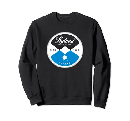 Katmai National Park Alaska Circle Sweatshirt - Novelty Apparel Unisex