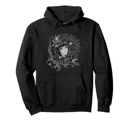 Y2K Grunge Anime Goth Japanese Hoodie - Graphic Print Men Women