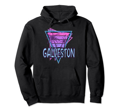 Galveston Vacation Vaporwave Aesthetic Hoodie - Graphic Print for Adults