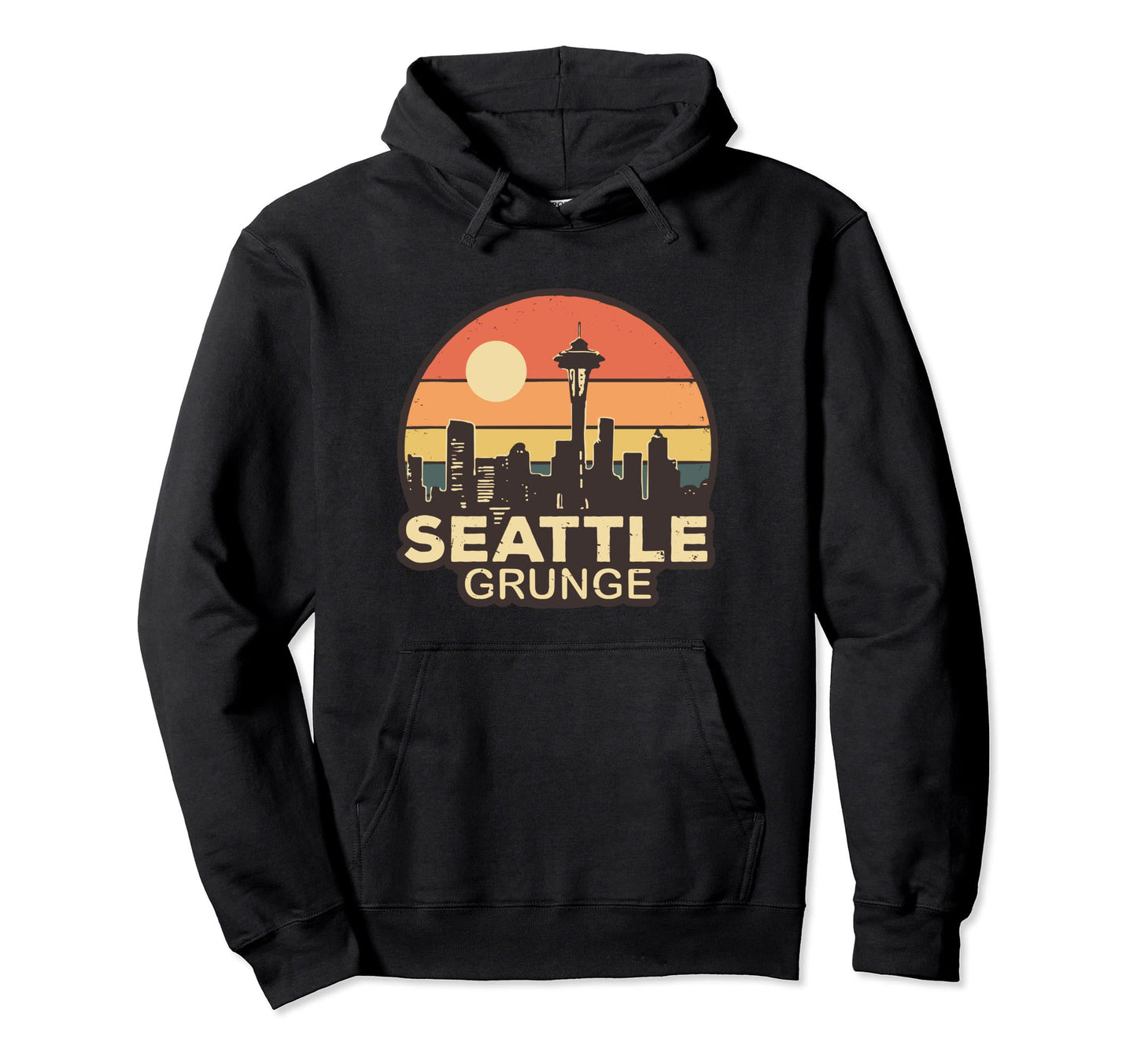 Seattle Grunge Skyline Hoodie - Aesthetic Graphic Men Women